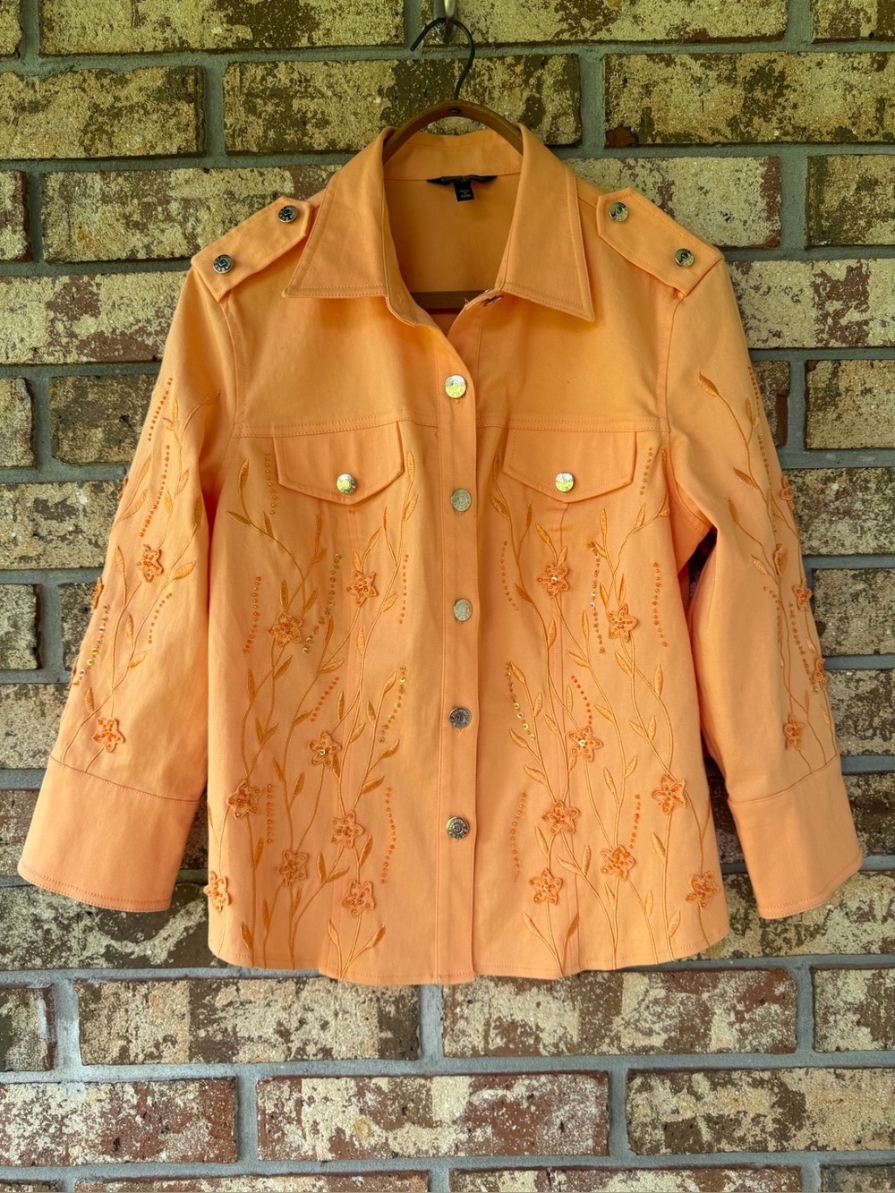 Christine Phillipe Floral Embroidered Jacket Women’s Size 10 Beautiful!